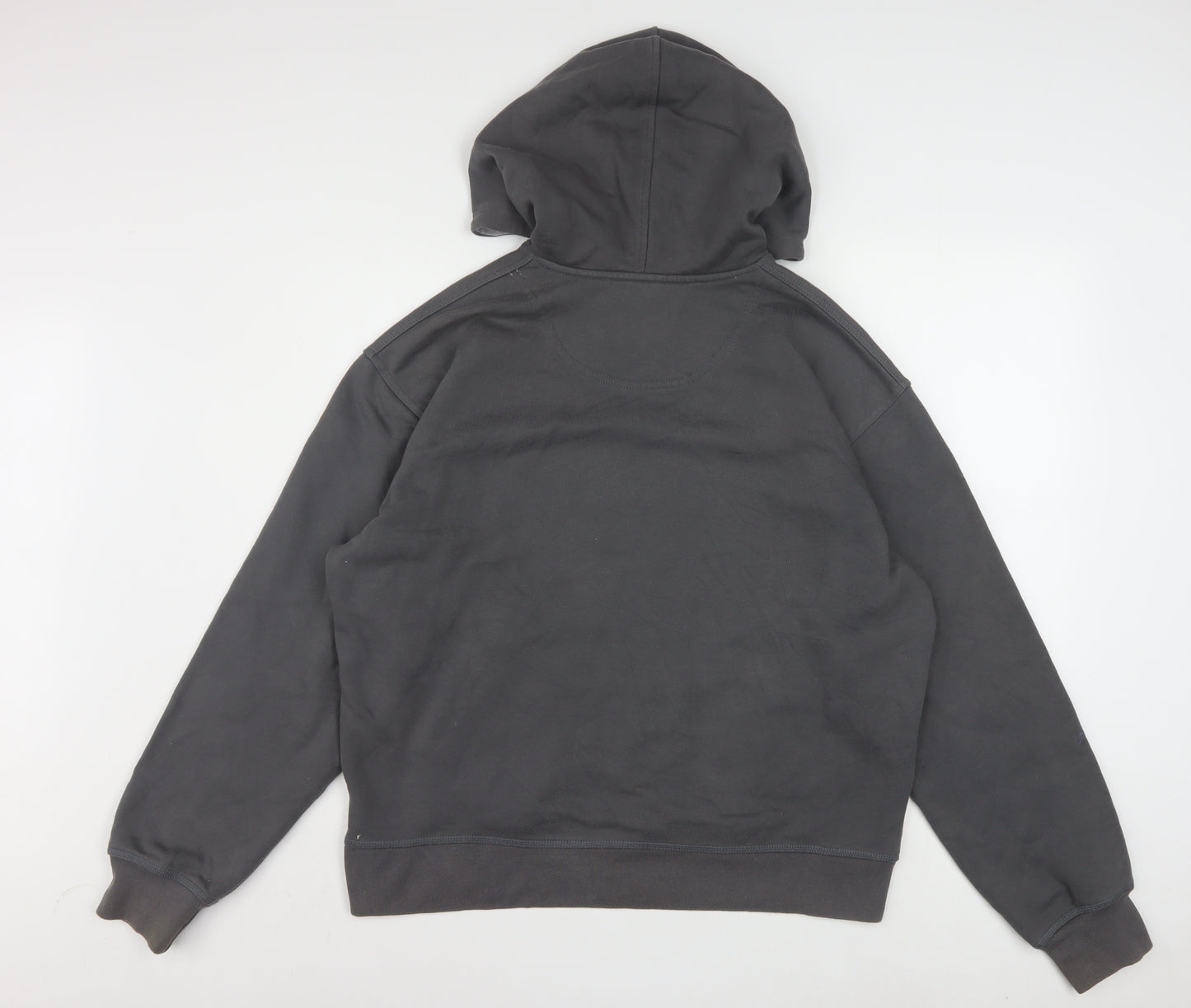 Dickies Men Grey Pullover Hoodie Large Fleece Logo Sweatshirt