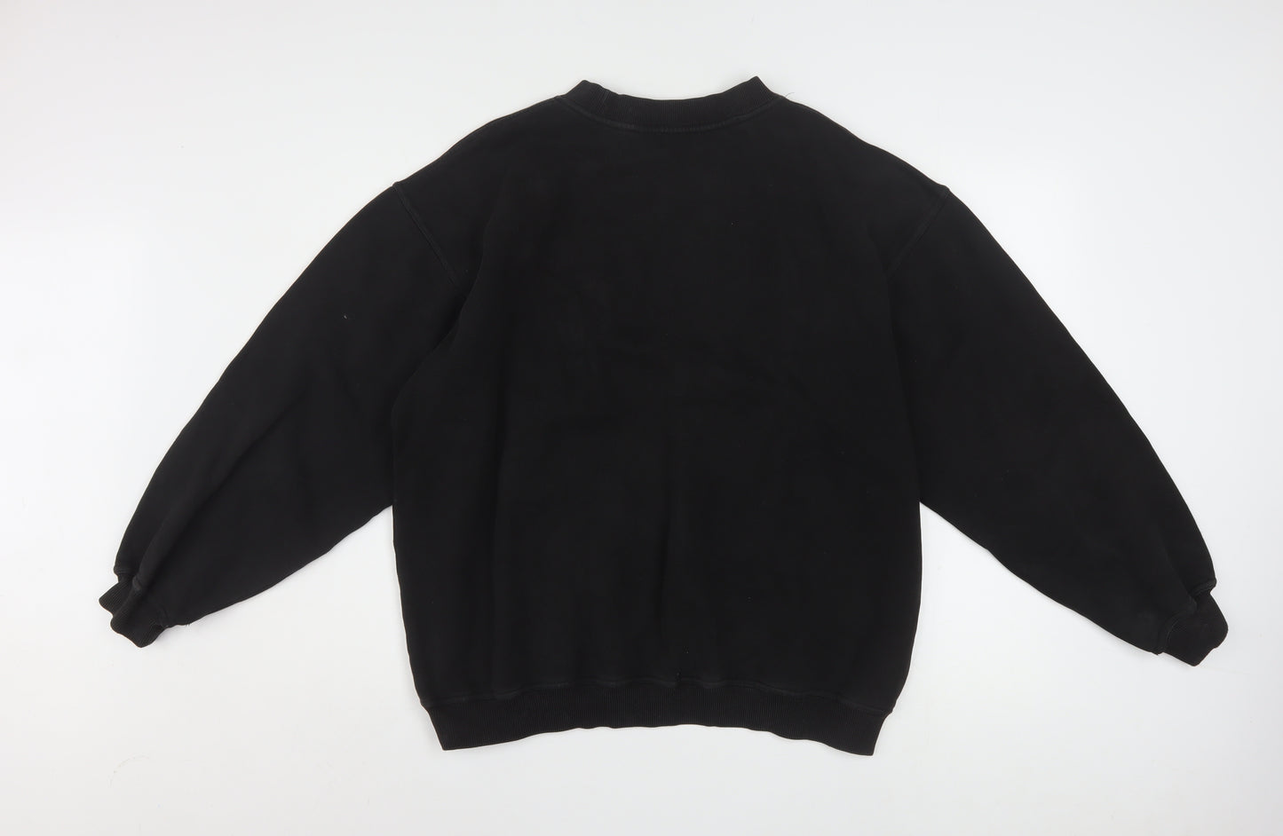 FILA Men’s Black Pullover Sweatshirt L Logo Crew Neck Fleece
