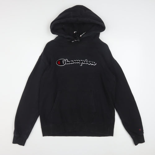 Champion Men's Black XS Pullover Hoodie with Logo Design