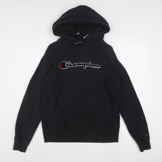 Champion Men's Black XS Pullover Hoodie with Logo Design