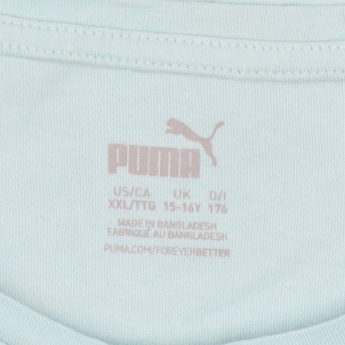 Puma Boys Blue Sleeveless T-Shirt 15-16 Years Sports Logo Top