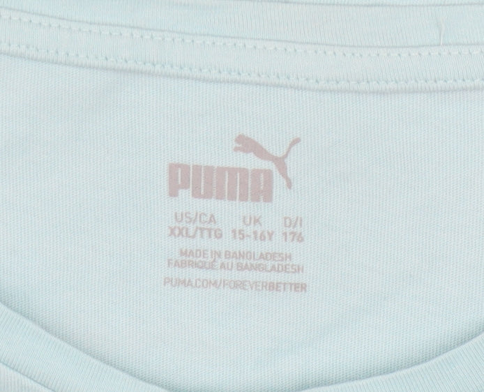 Puma Boys Blue Sleeveless T-Shirt 15-16 Years Sports Logo Top