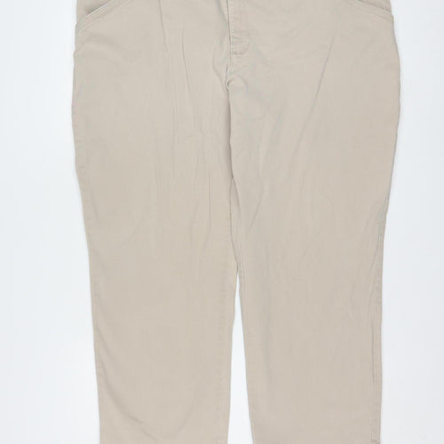 Lee Comfort Beige Cotton Blend Chino Trousers 24W Mens Classic Fit