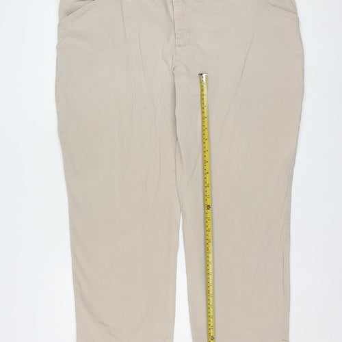 Lee Comfort Beige Cotton Blend Chino Trousers 24W Mens Classic Fit