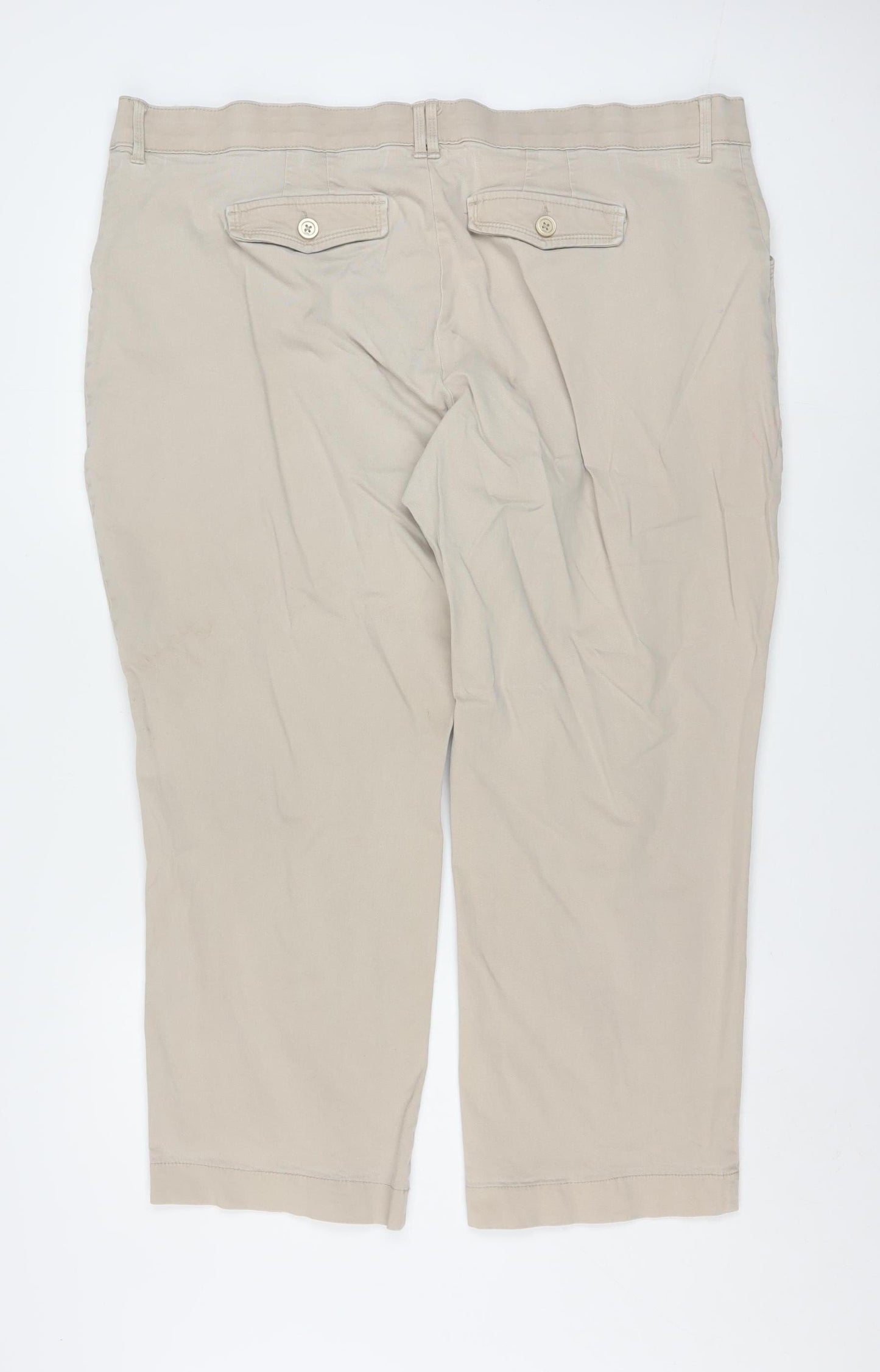 Lee Comfort Beige Cotton Blend Chino Trousers 24W Mens Classic Fit