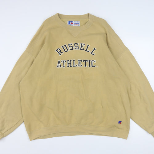 Russell Athletic Men's Beige 2XL Pullover College Sweatshirt