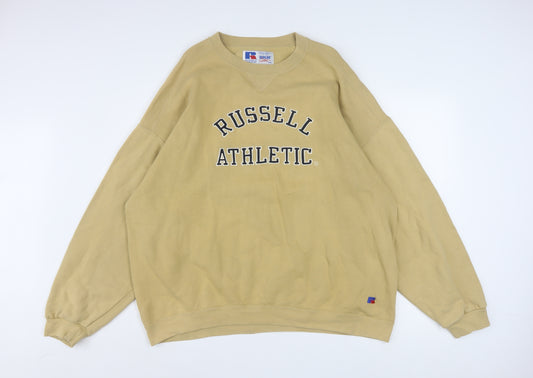Russell Athletic Men's Beige 2XL Pullover College Sweatshirt