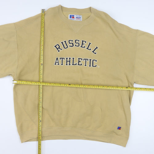 Russell Athletic Men's Beige 2XL Pullover College Sweatshirt