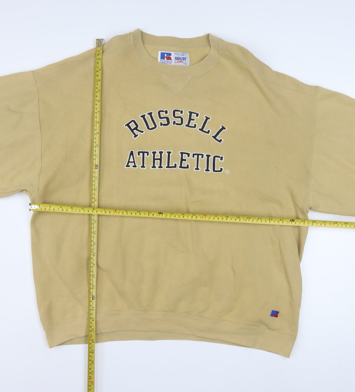 Russell Athletic Men's Beige 2XL Pullover College Sweatshirt