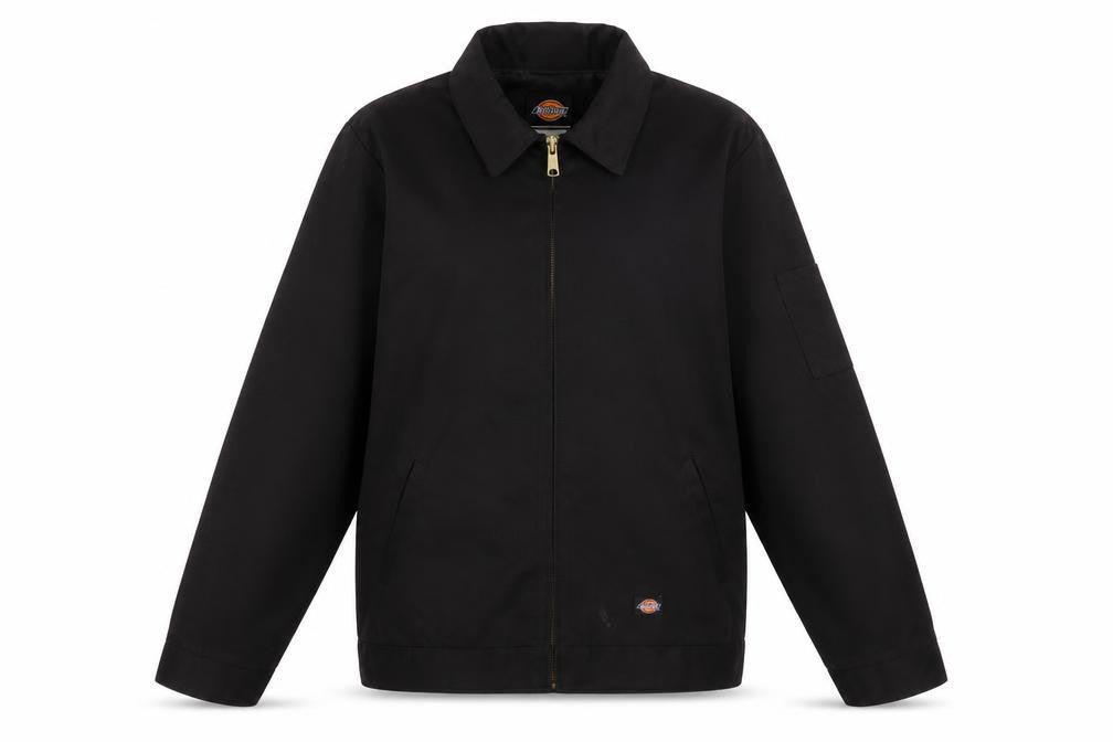 Front view of Dickies Women's Black L Basic Workwear Cotton Blend Jacket