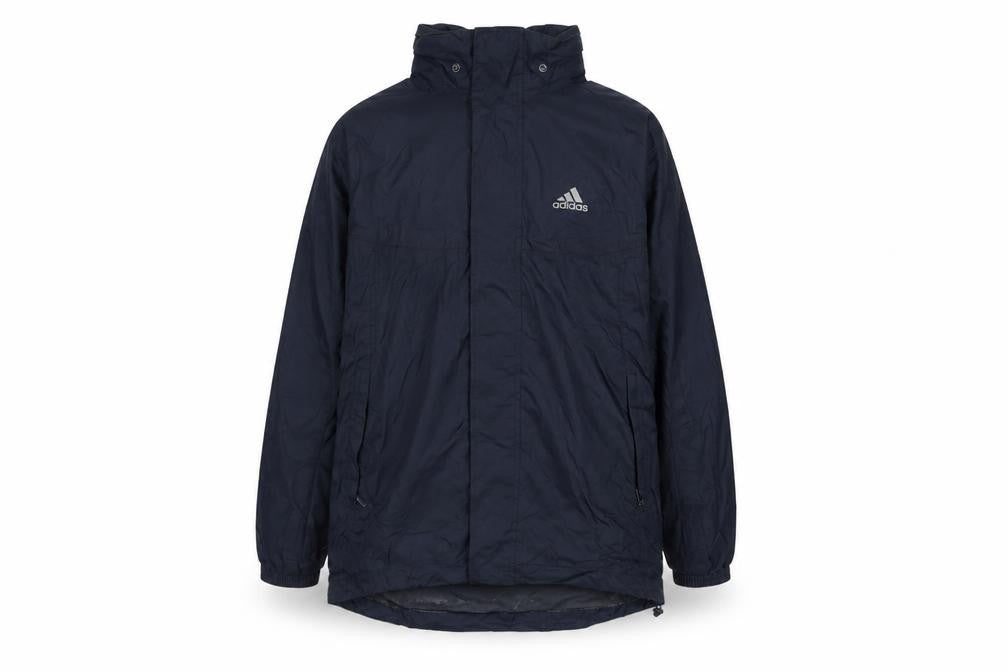 Adidas Boys Blue Windbreaker Jacket 14-16 Years Hooded Zip Lined Sports