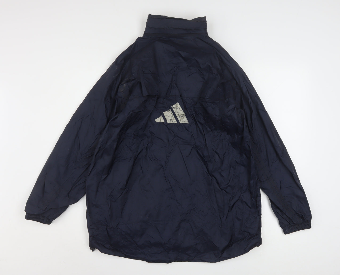 Adidas Boys Blue Windbreaker Jacket 14-16 Years Hooded Zip Lined Sports