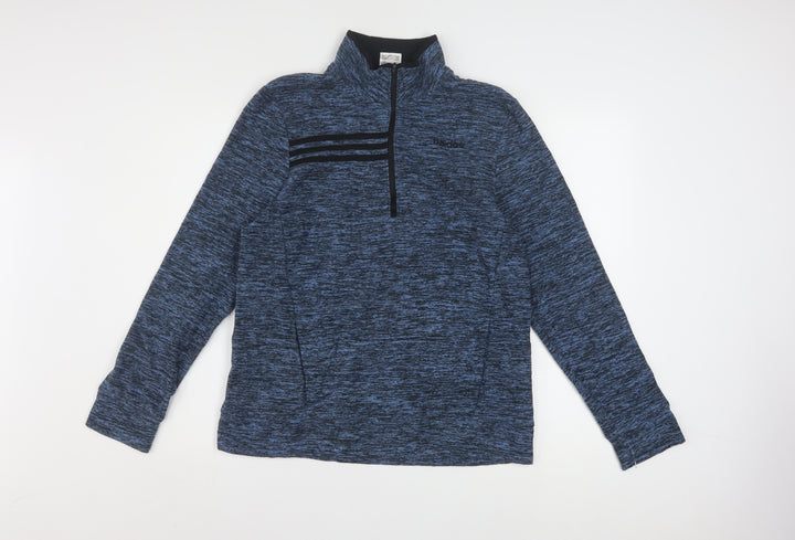 Adidas Women Blue 1/2 Zip Pullover Sweatshirt Size 18/20 Polyester