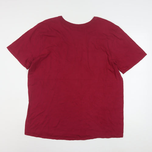 Nike Men's Red Athletic Fit Graphic 'Out Run The Dark' T-Shirt XL