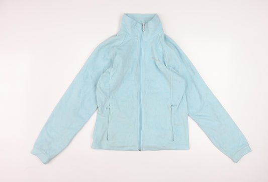 Front view of Columbia girls’ blue full zip fleece jacket, size 20, years