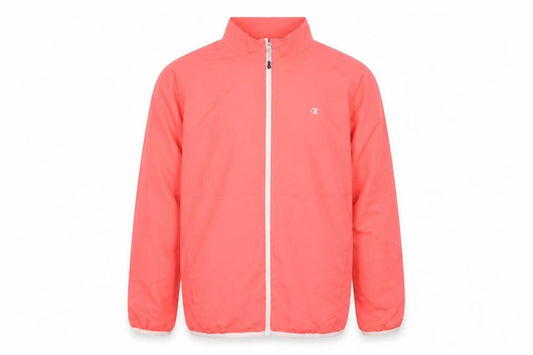 Front view of Champion Men's Pink XL Windbreaker Jacket Lightweight Full Zip