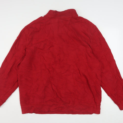 Nautica Men's Red 2XL 1/4 Zip Pullover Sweatshirt Mock Neck