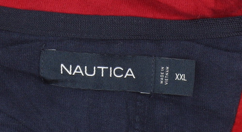 Nautica Men's Red 2XL 1/4 Zip Pullover Sweatshirt Mock Neck