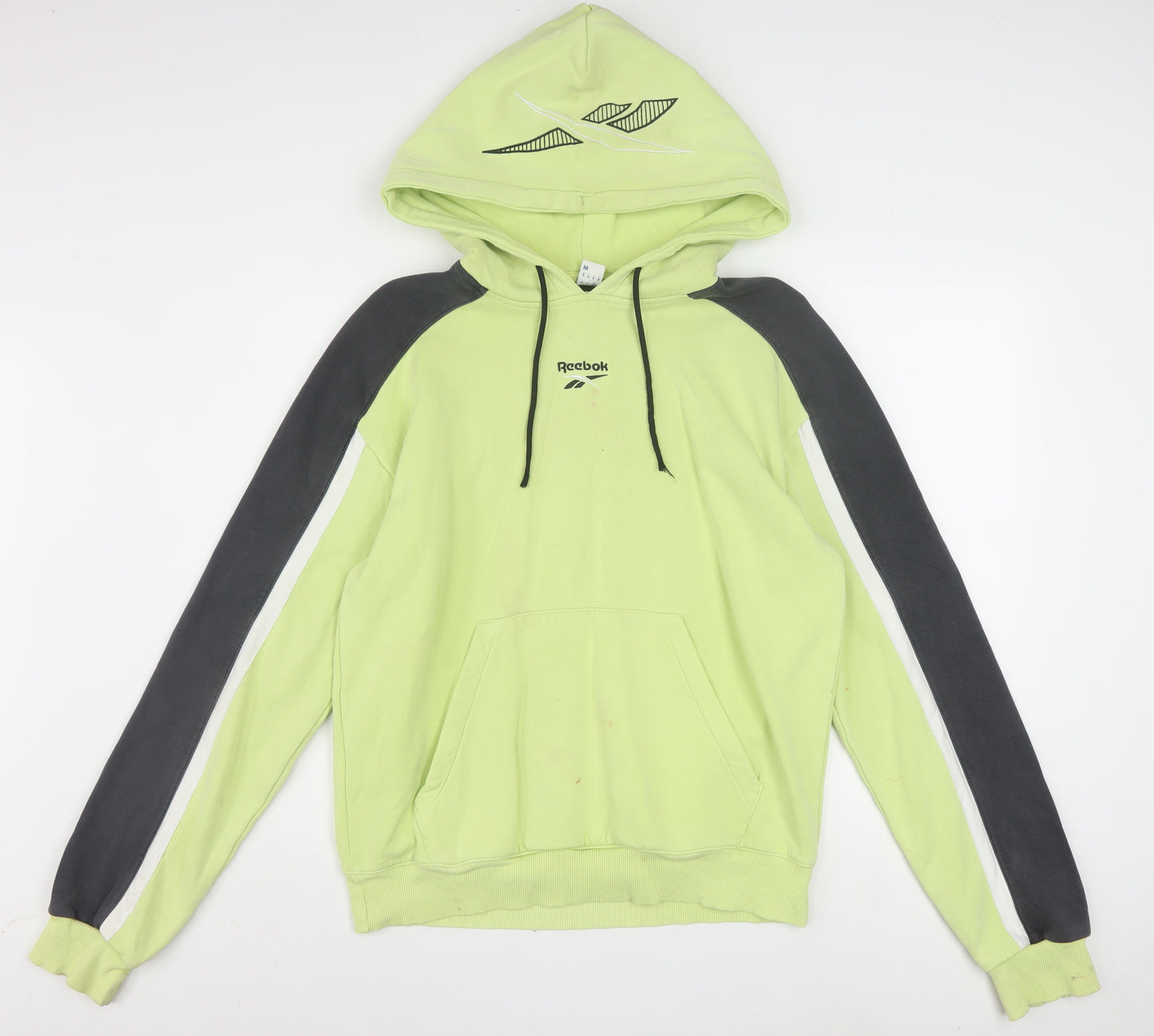 Reebok Men's Green Pullover Hoodie M Logo Sports Fleece