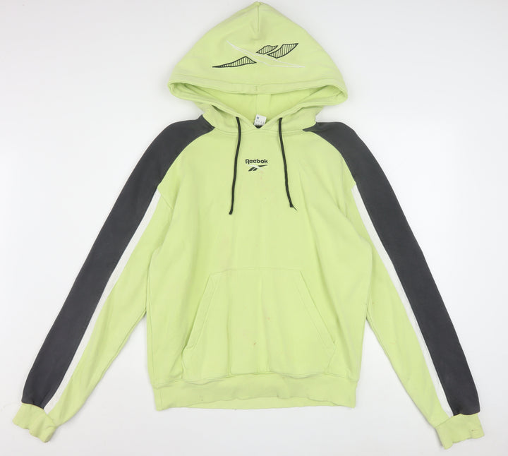 Reebok Men's Green Pullover Hoodie M Logo Sports Fleece