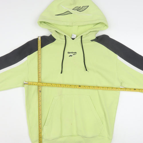 Reebok Men's Green Pullover Hoodie M Logo Sports Fleece