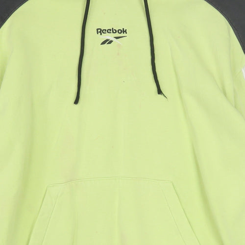 Reebok Men's Green Pullover Hoodie M Logo Sports Fleece