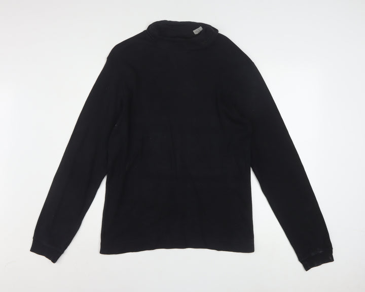 Umbro Men’s Black Mock Neck Cotton Pullover Sweatshirt M