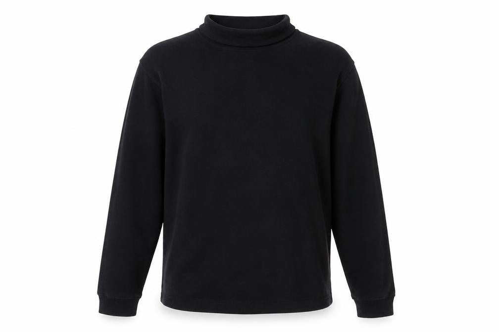Front view of Umbro Men’s Black Mock Neck Cotton Pullover Sweatshirt M