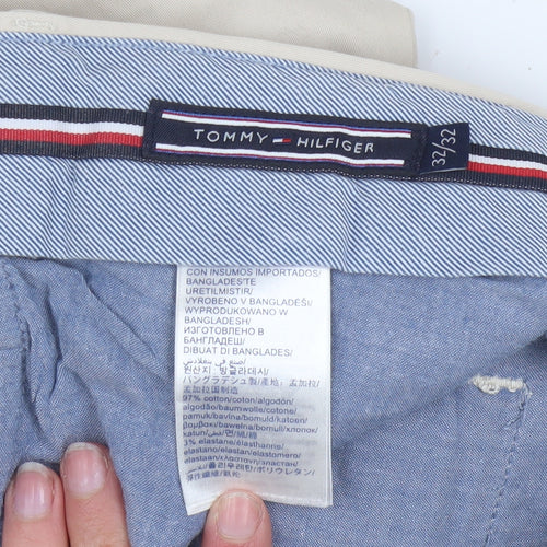 Tommy Hilfiger Men's Beige Chino Trousers 32x32 Regular Fit
