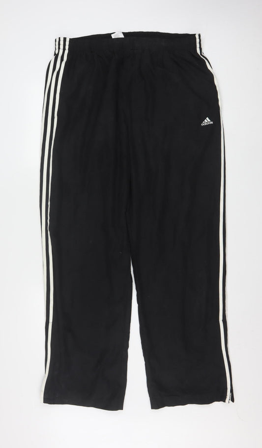 Adidas Men's Black XL Track Pants with Side Stripes