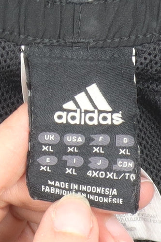 Adidas Men's Black XL Track Pants with Side Stripes