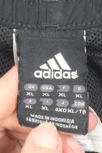 Adidas Men's Black XL Track Pants with Side Stripes