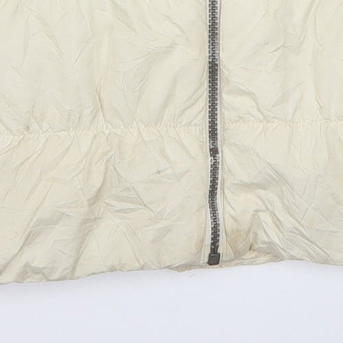 Columbia Women Ivory Hooded Puffer Jacket L Thermal Coil Winter Coat