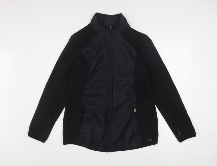 Champion Womens Black XL Windbreaker Jacket Lightweight Full Zip