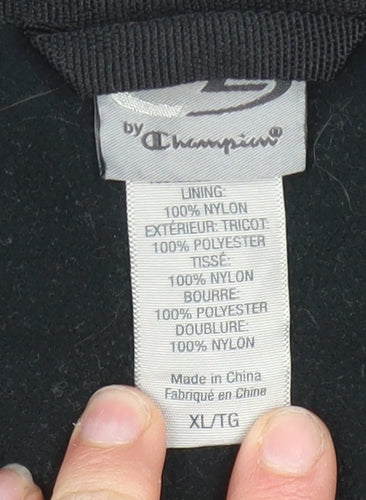 Champion Womens Black XL Windbreaker Jacket Lightweight Full Zip