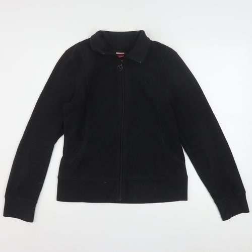 Puma Women Black Fleece Track Jacket Size 12 Full Zip Lightweight