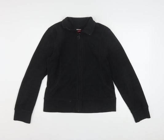 Puma Women Black Fleece Track Jacket Size 12 Full Zip Lightweight