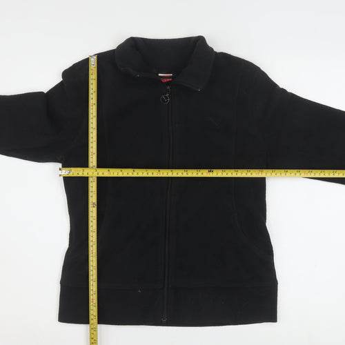 Puma Women Black Fleece Track Jacket Size 12 Full Zip Lightweight
