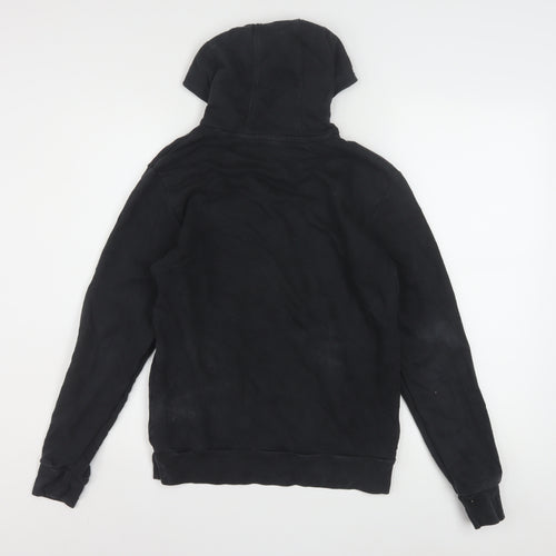 adidas Boys Black Pullover Hoodie 13-14 Years Logo Fleece Sweatshirt