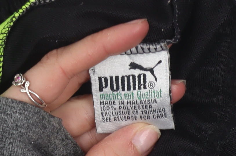 Puma Women Black Purple Green Bomber Jacket Size 12 Polyester Colourblock