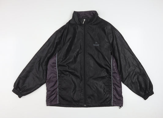 Dunlop Motorsport Mens Black L Windbreaker Jacket Full Zip Polyester