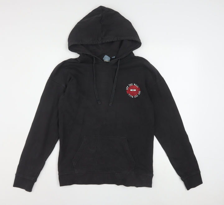 Vans Men's Black Pullover Hoodie S Graphic Logo Skate Fleece