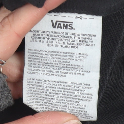 Vans Men's Black Pullover Hoodie S Graphic Logo Skate Fleece