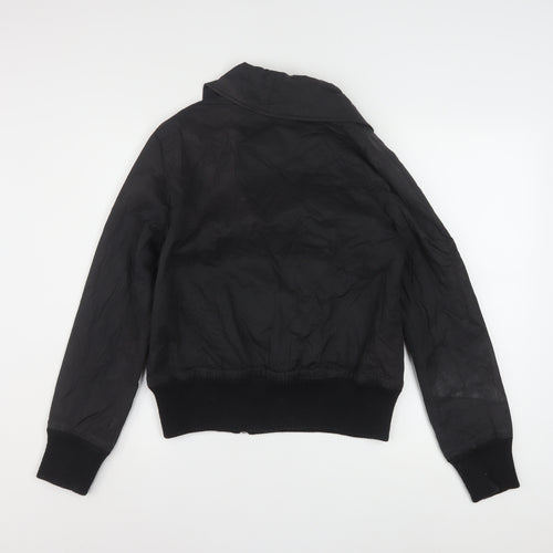Lee Women Black Small Biker Jacket with Zip Detail