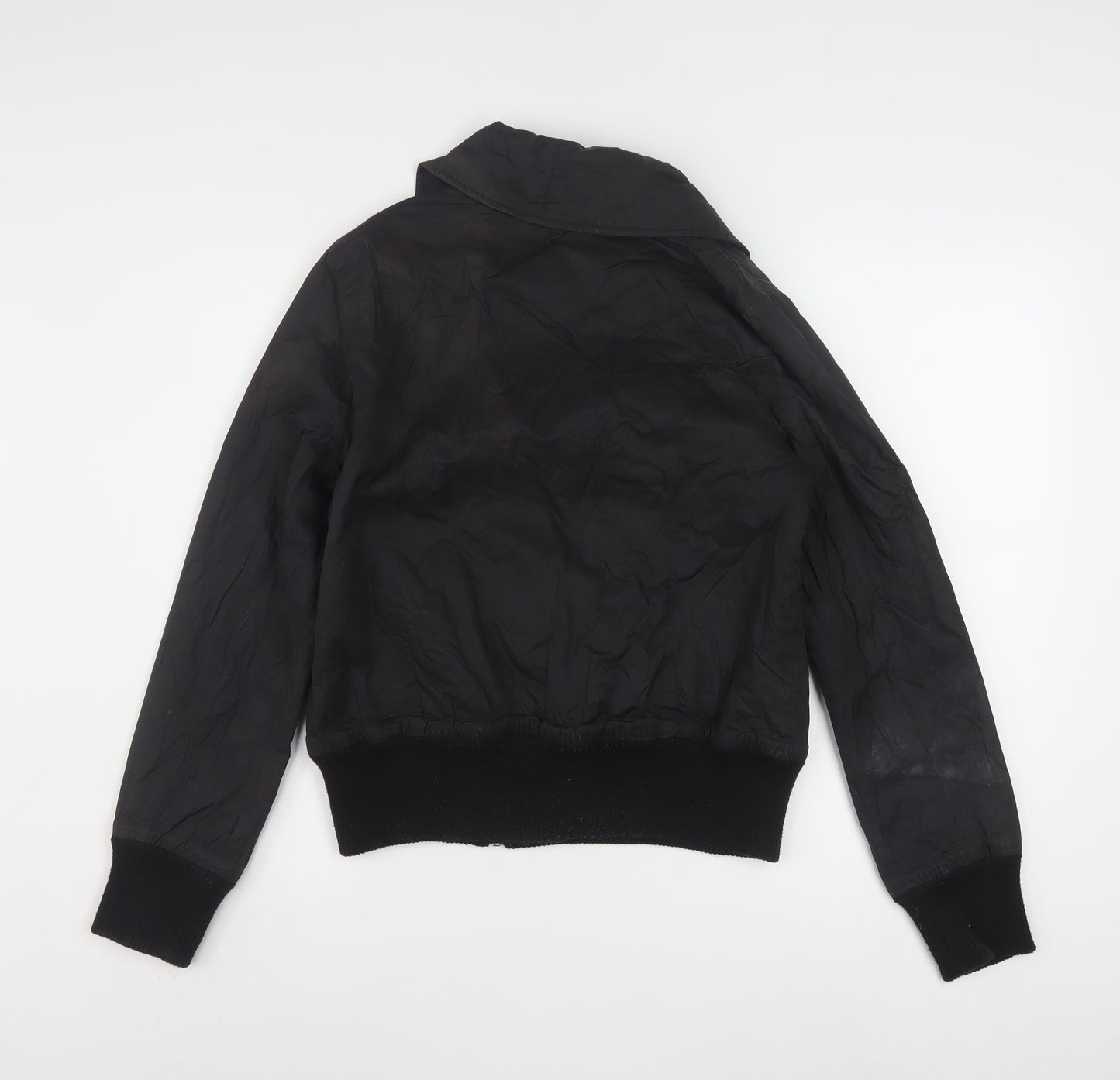 Lee Women Black Small Biker Jacket with Zip Detail