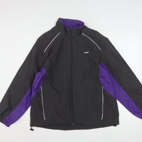 Avia Women's Black Purple XL Windbreaker Jacket Lightweight Zip Sports