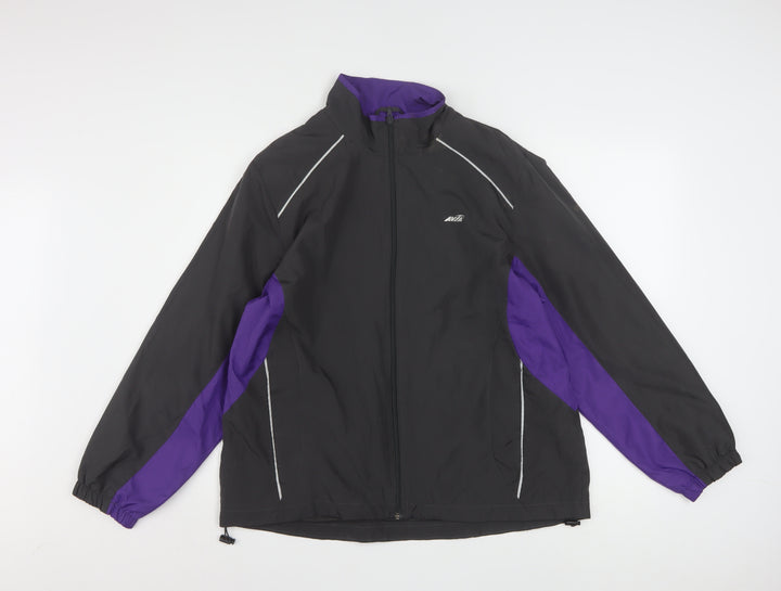 Avia Women's Black Purple XL Windbreaker Jacket Lightweight Zip Sports
