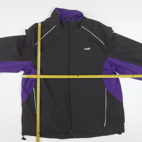 Avia Women's Black Purple XL Windbreaker Jacket Lightweight Zip Sports