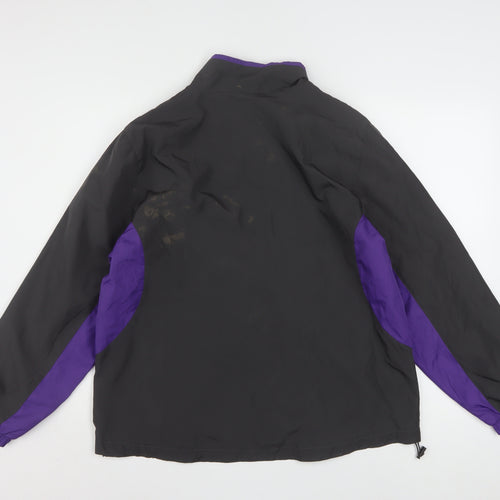 Avia Women's Black Purple XL Windbreaker Jacket Lightweight Zip Sports