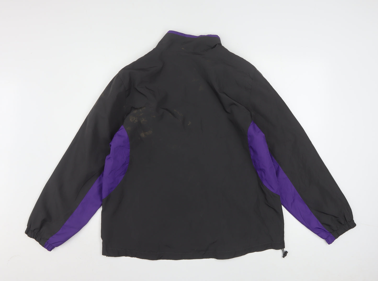 Avia Women's Black Purple XL Windbreaker Jacket Lightweight Zip Sports